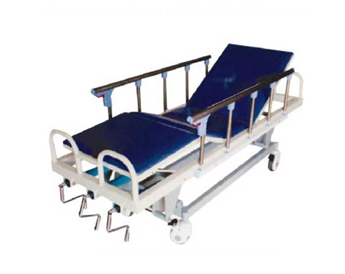 D40-不銹鋼三搖升降搶救床 ABS床板、翻轉護欄、三搖升降搶救床